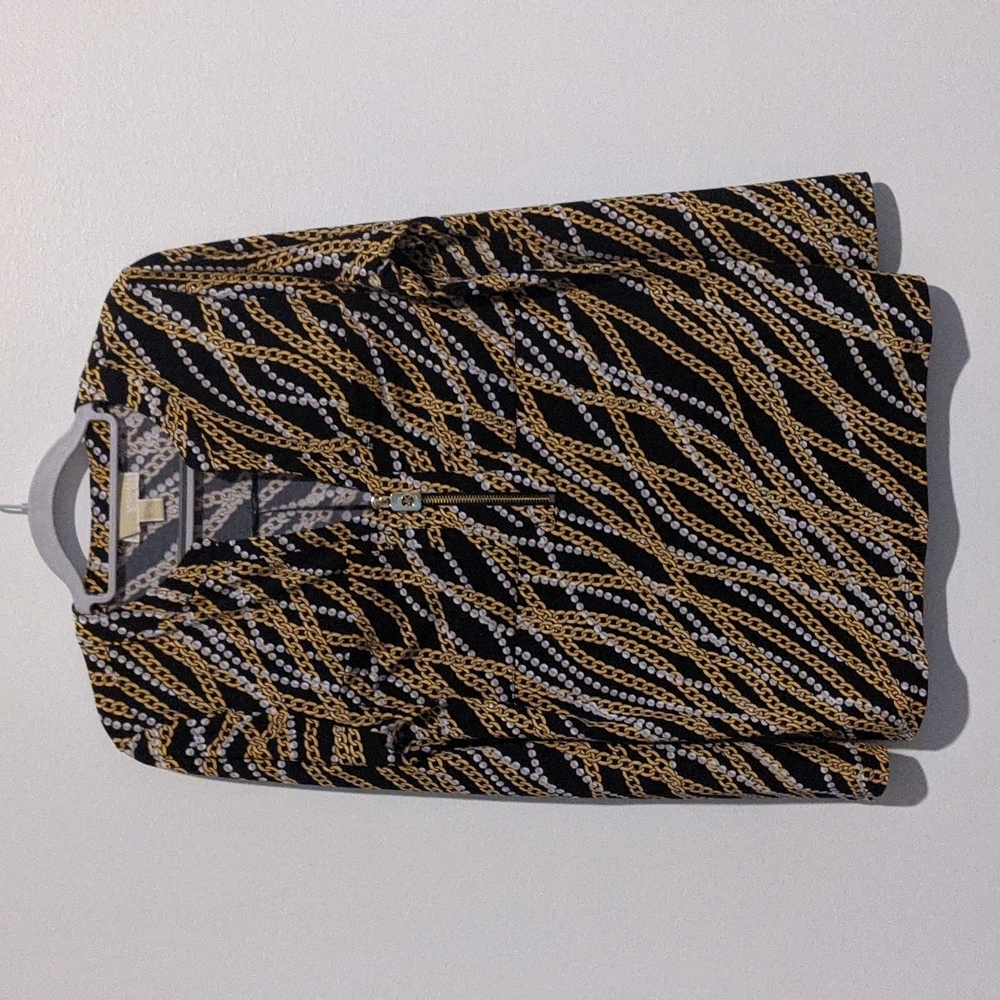 Michael Kors Size M Long Sleeve Chain And Pearl Blouse